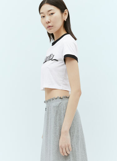 Miu Miu 徽标印花短上衣 白色 miu0256009