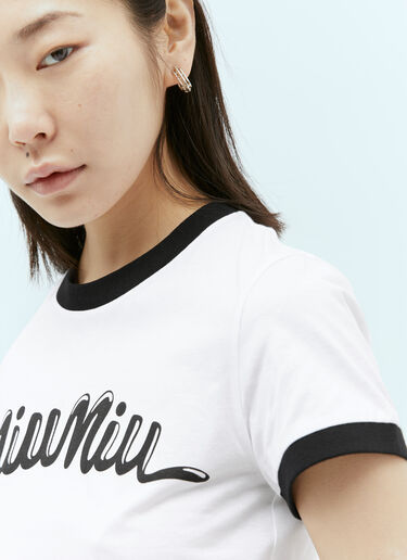 Miu Miu 徽标印花短上衣 白色 miu0256009
