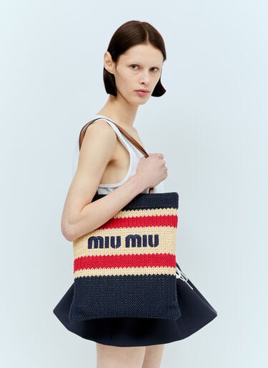 크로셰 토트 백 Miu Miu 크로셰 토트 백 네이비 miu0256025