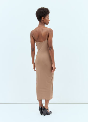 Logo Applique Stretch-Jersey Dress Miu Miu Logo Applique Stretch-Jersey Dress Brown miu0257007