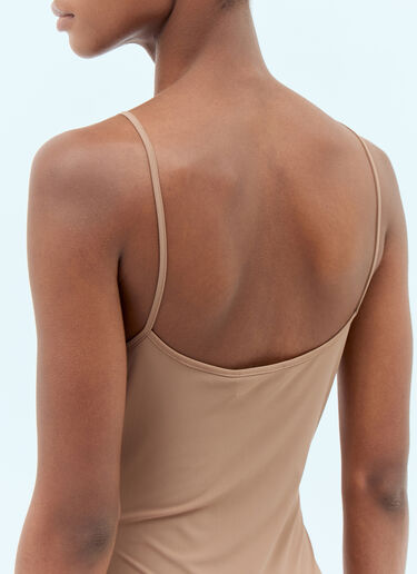 Logo Applique Stretch-Jersey Dress Miu Miu Logo Applique Stretch-Jersey Dress Brown miu0257007