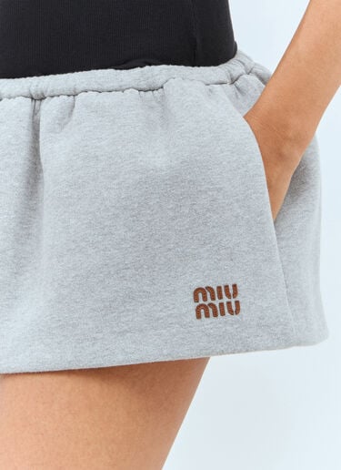 조임끈 미니스커트 Miu Miu 조임끈 미니스커트 그레이 miu0258009