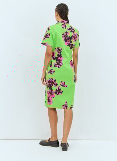 Flower Midi Dress Miu Miu Flower Midi Dress Green miu0258035