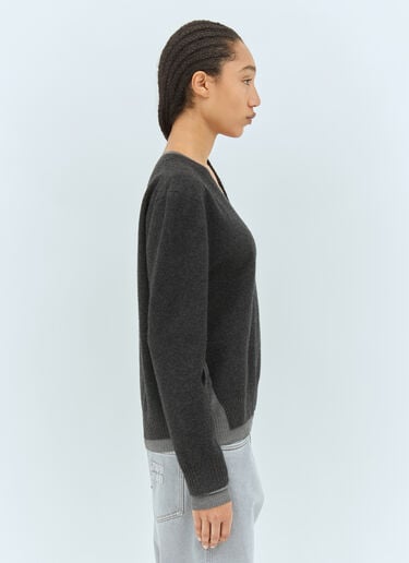Miu Miu Logo Emboidery Sweater Grey miu0258077