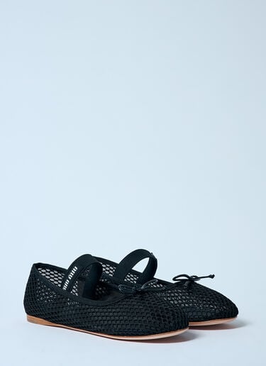 Mesh Ballerina Flats Miu Miu Mesh Ballerina Flats Black miu0259023