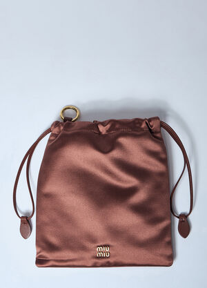 Miu Miu Satin Pouch Brown miu0259045