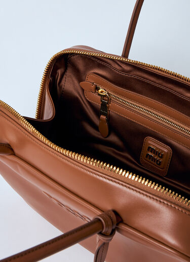 Miu Miu Beau Leather Shoulder Bag Brown miu0260019