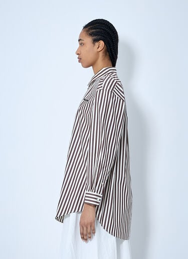 Miu Miu Striped Shirt Brown miu0260059