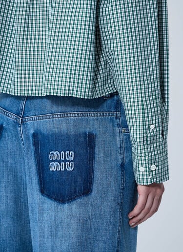 Check Shirt Miu Miu Check Shirt Green miu0261009