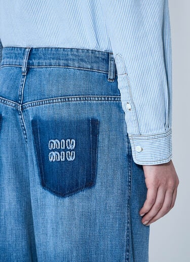 Logo Motif Jeans Miu Miu Logo Motif Jeans Denim miu0261013
