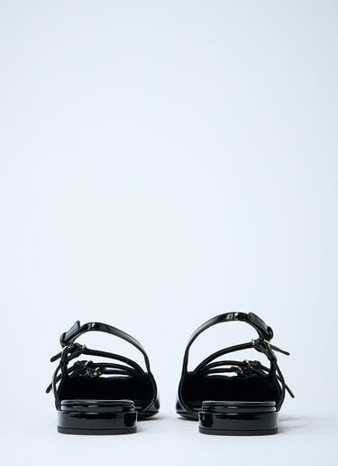 Miu Miu Patent Leather Slingback Ballerina Flats Black miu0261015