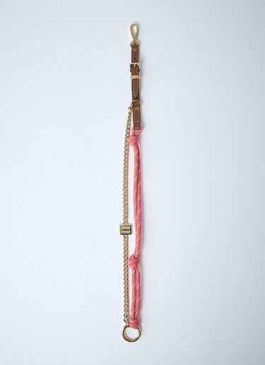 Miu Miu Tamaris Leather Cord And Metal Trick Keyring Brown miu0262005