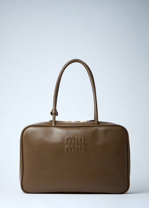 Miu Miu Beau Leather Shoulder Bag Grey miu0262052