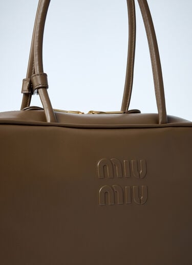 Miu Miu Beau Leather Shoulder Bag Grey miu0262052