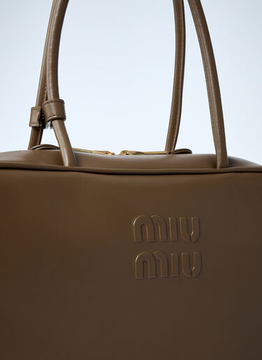Beau Leather Shoulder Bag Miu Miu Beau Leather Shoulder Bag Grey miu0262052