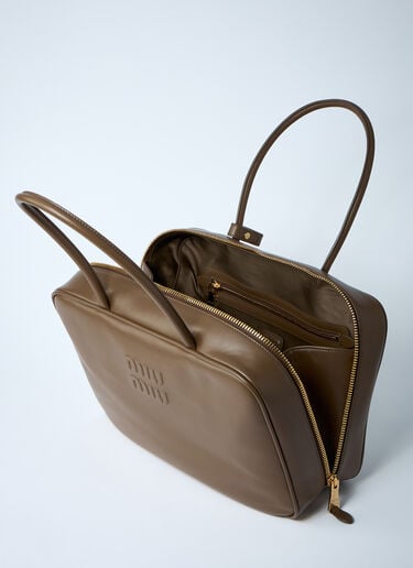 Miu Miu Beau Leather Shoulder Bag Grey miu0262052