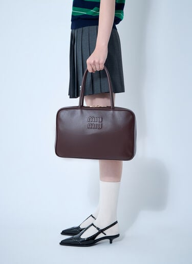 Miu Miu Beau Leather Shoulder Bag Grey miu0262053