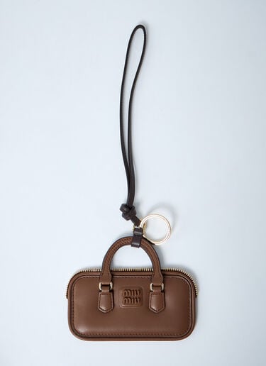 Arcadie Leather Keyring Miu Miu Arcadie Leather Keyring Brown miu0262054