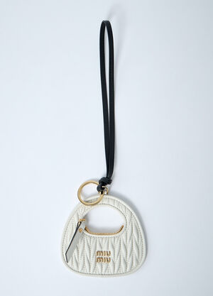 Miu Miu Wander Leather Keyring White miu0262055