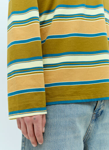Miu Miu Striped Polo T-Shirt Green miu0356001