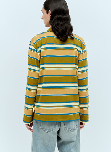 Miu Miu Striped Polo T-Shirt Green miu0356001