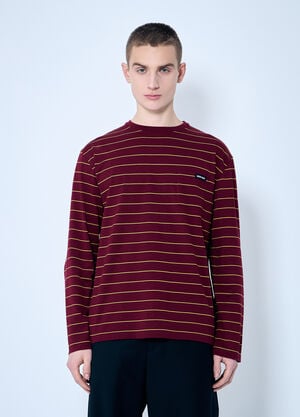 Miu Miu Striped Long-Sleeve T-Shirt Red miu0360004