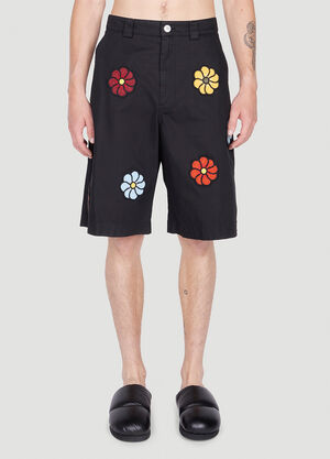 1 Moncler JW Anderson 花卉百慕大短裤 黑色 mjw0352005