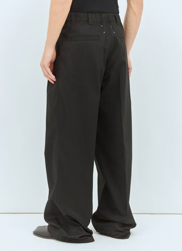抽绳斜纹长裤 Maison Margiela 抽绳斜纹长裤 黑色 mla0158006