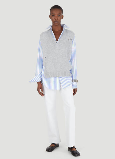 Maison Margiela 니트 베스트 레이어드 셔츠 블루 mla0246006