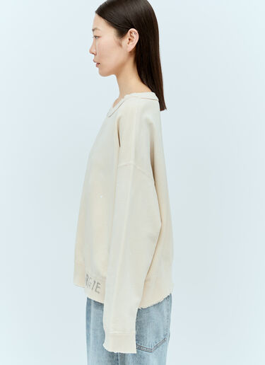 Maison Margiela 핸드 레터링 로고 맨투맨 베이지 mla0255001