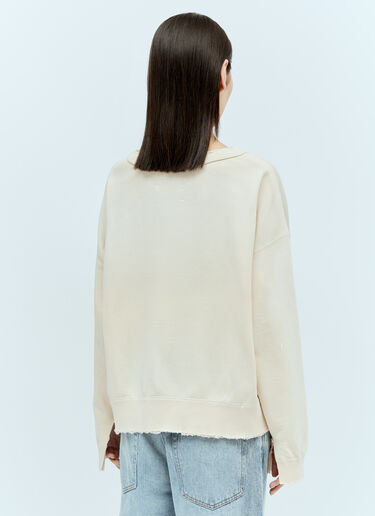 Maison Margiela 핸드 레터링 로고 맨투맨 베이지 mla0255001