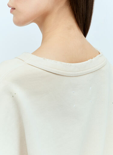 Maison Margiela 핸드 레터링 로고 맨투맨 베이지 mla0255001
