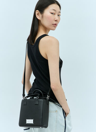 5AC 토트 수직 핸드백 Maison Margiela 5AC 토트 수직 핸드백 블랙 mla0255030