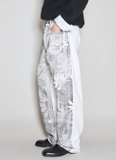 MM6 Maison Margiela Printed Denim Jeans Grey mmm0154008