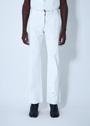 MM6 Maison Margiela 페인팅 마감 팬츠  화이트 mmm0160004