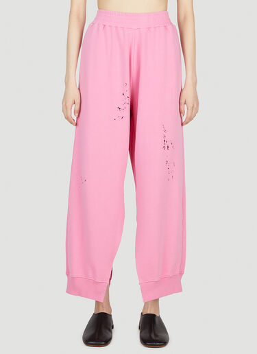 디스트레스트 트랙 팬츠 MM6 Maison Margiela 디스트레스트 트랙 팬츠 핑크 mmm0252006