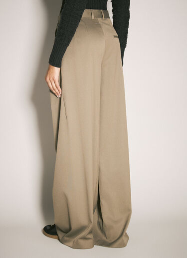 MM6 Maison Margiela 阔腿捏褶长裤 卡其色 mmm0257007