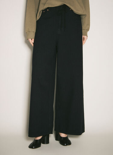 와이드-레그 조임끈 진 MM6 Maison Margiela 와이드-레그 조임끈 진 블랙 mmm0257009