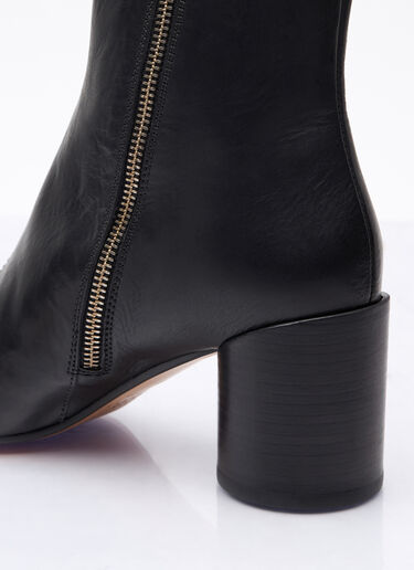 Stitch-Out Leather Ankle Boots MM6 Maison Margiela Stitch-Out Leather Ankle Boots Black mmm0257011