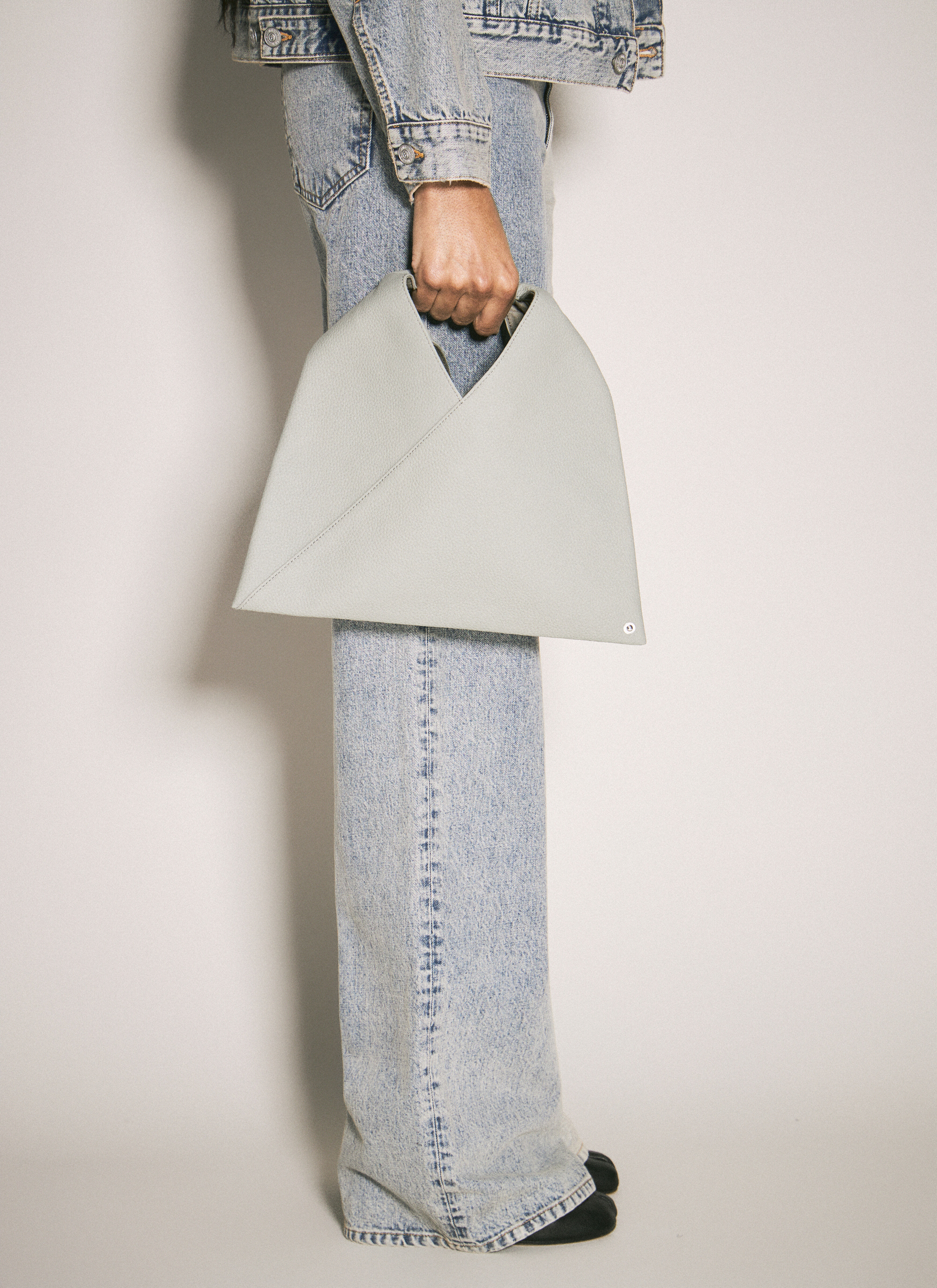 ★MM6 MAISON MARGIELA★LOGO PRINT MINI JAPANESE BAG★Grey MM6 Maison Margiela Women's' Mini Classic Japanese Handbag