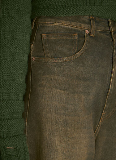 Raw-Trims Five-Pocket Jeans MM6 Maison Margiela Raw-Trims Five-Pocket Jeans Brown mmm0258004