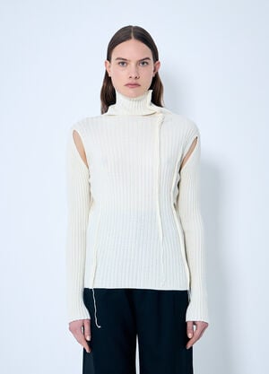 MM6 Maison Margiela Rib Sweater White mmm0259007