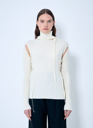 MM6 Maison Margiela リブセーター  ホワイト mmm0259007