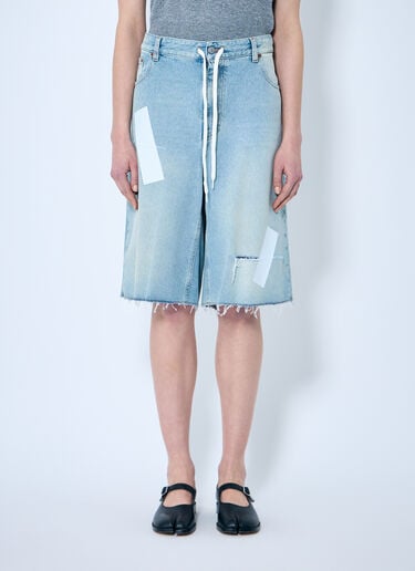 MM6 Maison Margiela 디스트레스트 데님 쇼츠 블루 mmm0259013