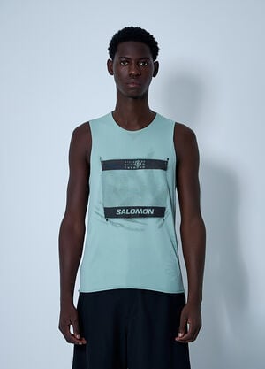 MM6 Maison Margiela x Salomon 로고 모티프 탱크탑  그린 mms0161005