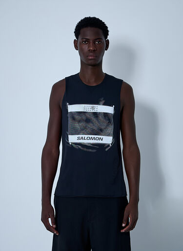로고 모티프 탱크탑 MM6 Maison Margiela x Salomon 로고 모티프 탱크탑 블랙 mms0161006
