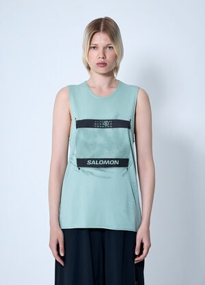 MM6 Maison Margiela x Salomon Logo Motif Tank Top Green mms0261005