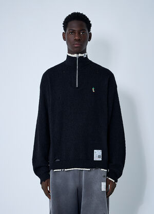 Maison Mihara Yasuhiro ディストレスセーター  ブラック mmy0160011