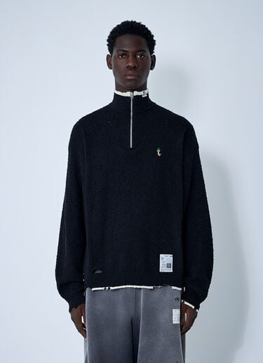 Maison Mihara Yasuhiro ディストレスセーター  ブラック mmy0160011