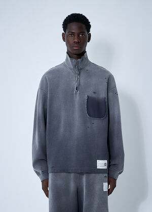 Maison Mihara Yasuhiro ジップアップスウェットシャツ ブラック mmy0160015